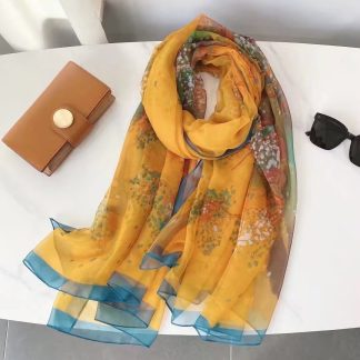 Sheer Organza Elegant Ombre Gradient Long Scarf