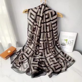 Sheer Organza Ethereal Floral Long Scarf
