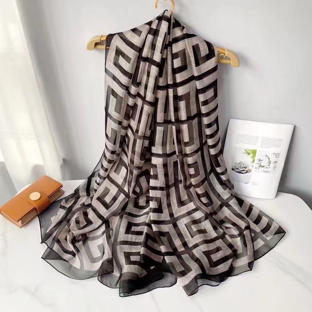 Sheer Organza Ethereal Floral Long Scarf