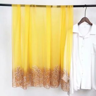 Sheer Organza Ethereal Botanical Print Long Scarf