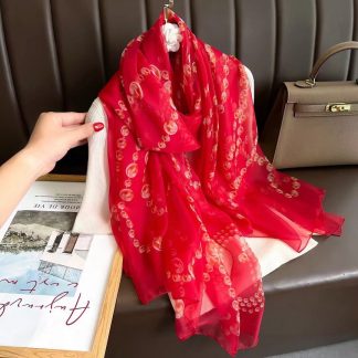 Sheer Organza Ethereal Blossom Long Scarf