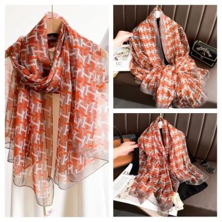 Sheer Organza Ethereal Floral Print Long Scarf