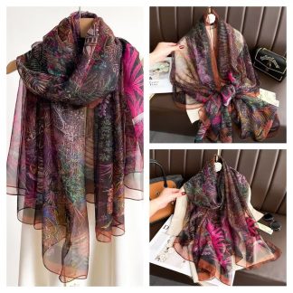 Sheer Organza Ethereal Starlight Motif Long Scarf