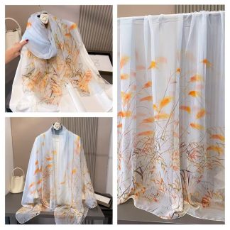 Sheer Organza Luminous Ombre Long Scarf