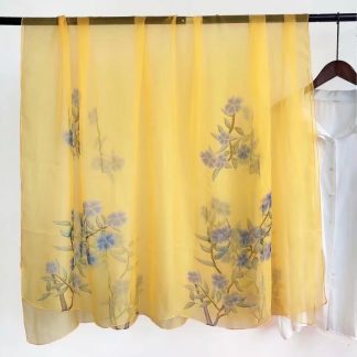 Sheer Organza Ethereal Floral Print Long Scarf