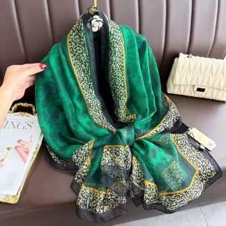 Sheer Organza Ethereal Floral Lattice Long Scarf