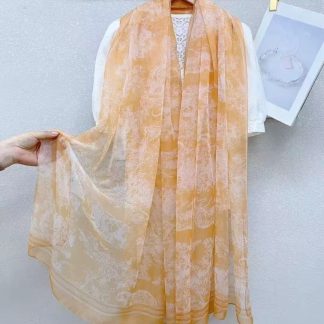 Sheer Organza Silk‑Sheer Ombre Long Scarf