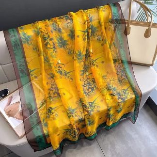 Sheer Organza Bamboo Zen Garden Long Scarf