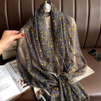 Sheer Organza Cashew Ombre Long Scarf