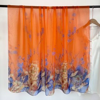 Sheer Organza Ethereal Blossom Whisper Long Scarf