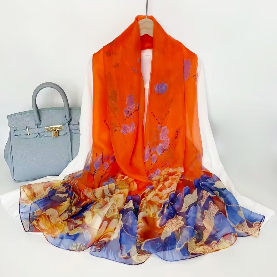Sheer Organza Ethereal Blossom Whisper Long Scarf - Image 2