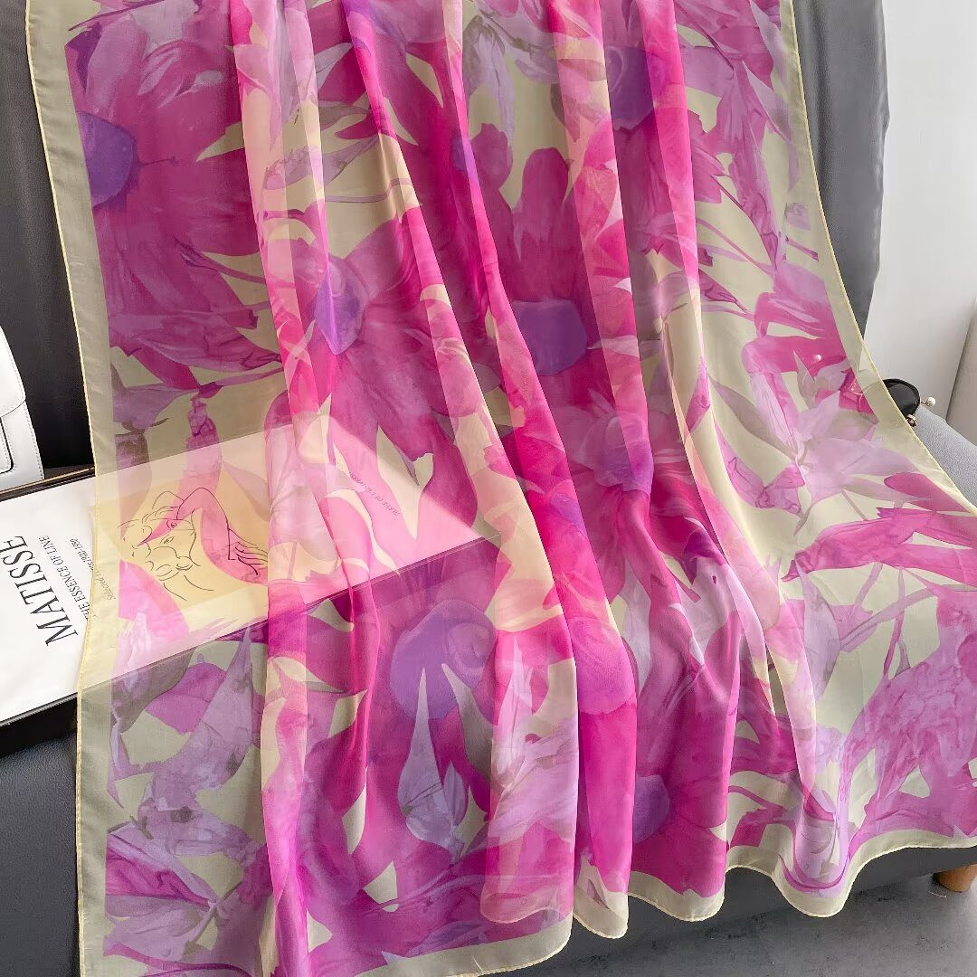 Sheer Organza Elegant Blush Ombre Long Scarf - Image 2