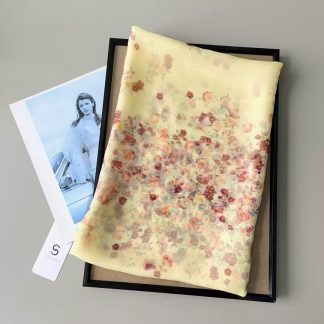 Sheer Organza Radiant Floral Pattern Long Scarf