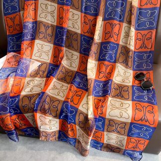 Sheer Organza Delicate Butterfly Print Long Scarf