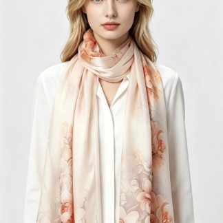 Mulberry Silk Elegant Floral Soft Long Scarf 55x175cm