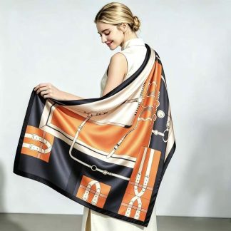 Polyester Satin Orange Belt Scarf