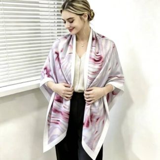 Polyester Satin Gradient Water Ripple Square Scarf 110x110cm