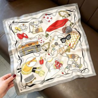 100% Real Silk Bandana 53x53cm - Premium 22g Mulberry Silk Square Scarf