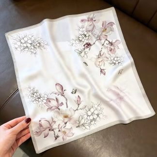 100% Real Silk Bandana 53x53cm - Premium 22g Mulberry Silk Square Scarf