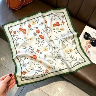 100% Real Silk Bandana 53x53cm - Premium 22g Mulberry Silk Square Scarf