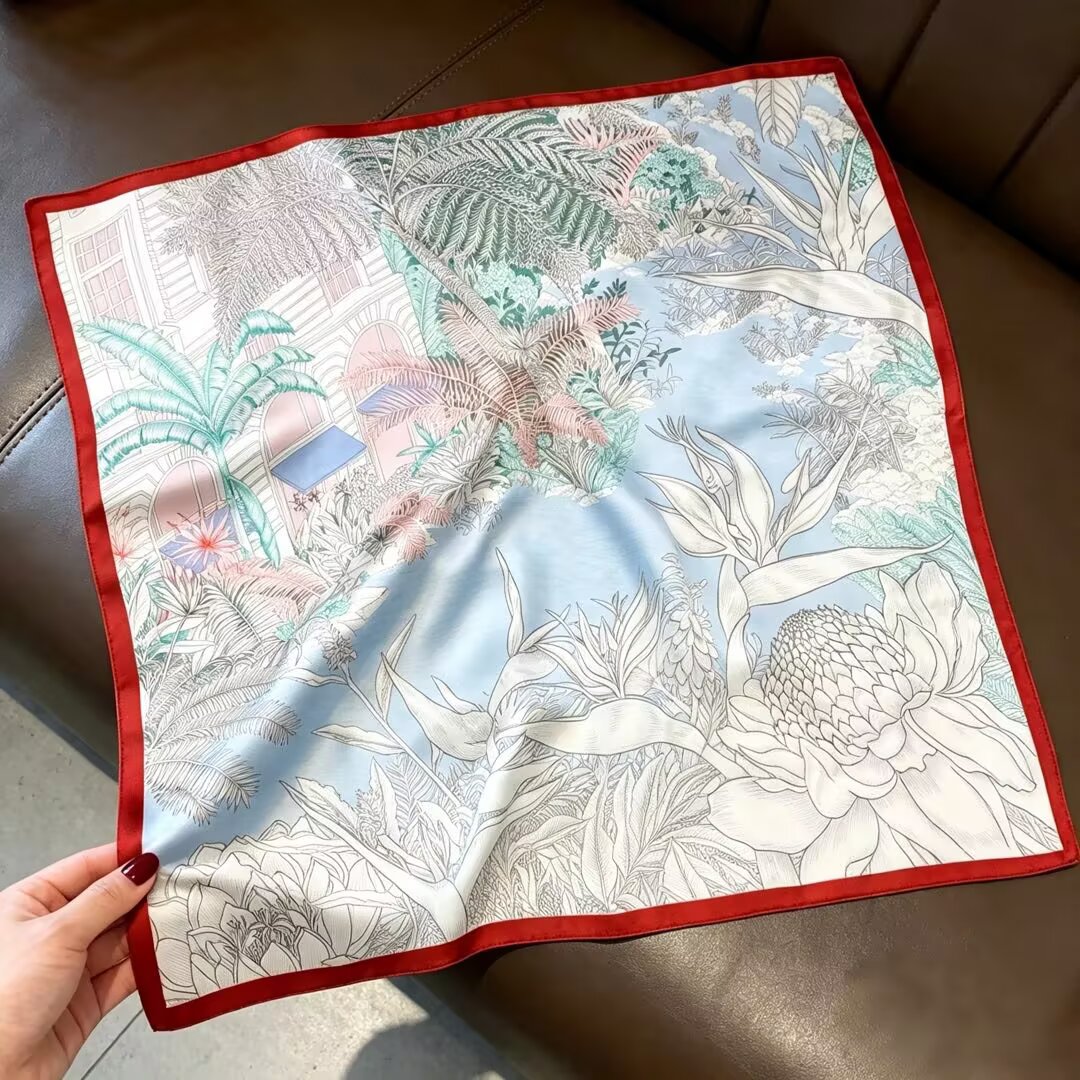 100% Real Silk Bandana 53x53cm - Premium 22g Mulberry Silk Square Scarf
