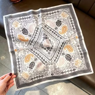 100% Real Silk Bandana 53x53cm – Premium 22g Mulberry Silk Square Scarf