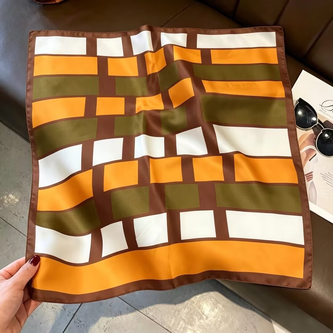 100% Real Silk Bandana 53x53cm – Premium 22g Mulberry Silk Square Scarf