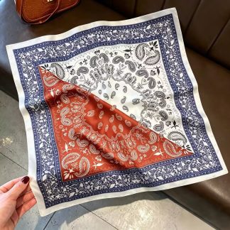 100% Real Silk Bandana 53x53cm – Premium 22g Mulberry Silk Square Scarf