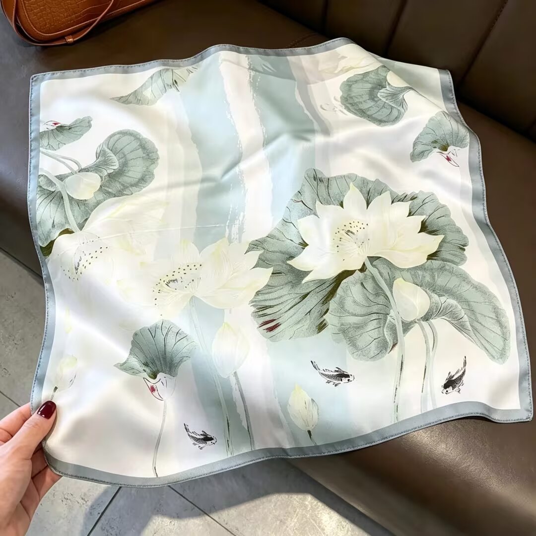 100% Real Silk Bandana 53x53cm – Premium 22g Mulberry Silk Square Scarf