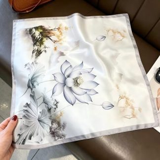 100% Real Silk Bandana 53x53cm – Premium 22g Mulberry Silk Square Scarf