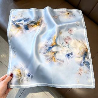 100% Real Silk Bandana 53x53cm – Premium 22g Mulberry Silk Square Scarf
