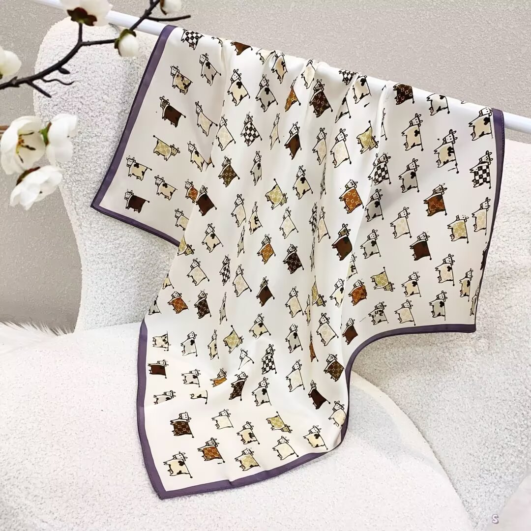 100% Real Silk Bandana 70x70cm – Premium 33g Mulberry Silk Square Scarf