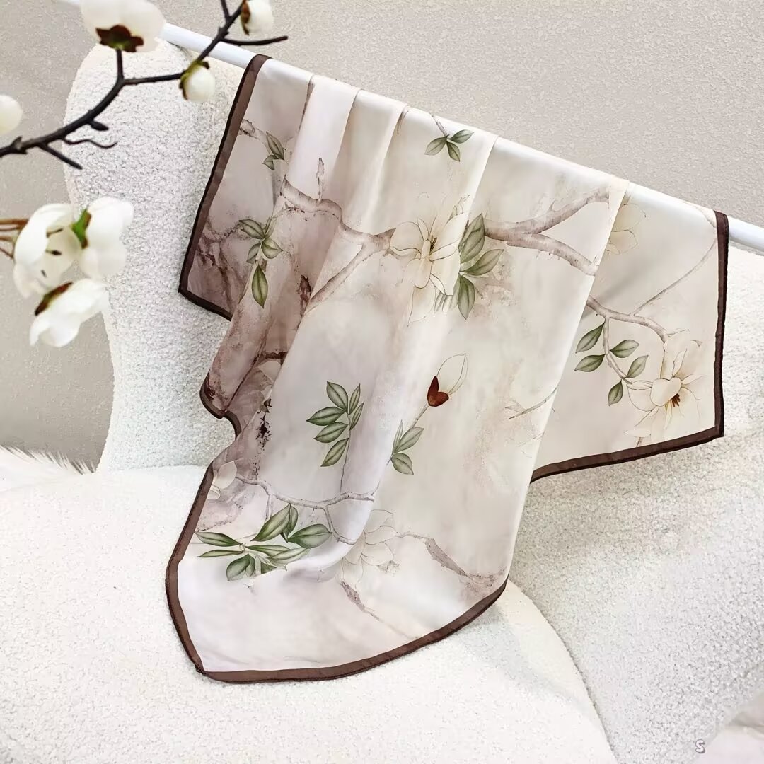 100% Real Silk Bandana 70x70cm – Premium 33g Mulberry Silk Square Scarf