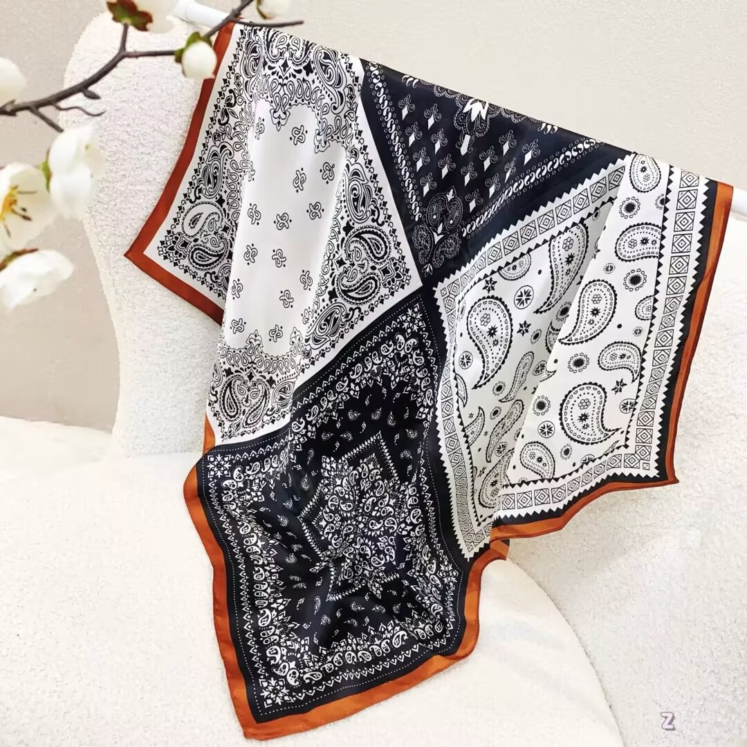 100% Real Silk Bandana 70x70cm – Premium 33g Mulberry Silk Square Scarf