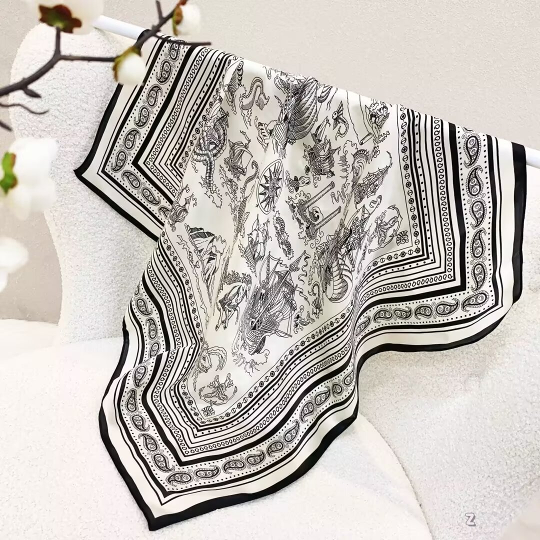 100% Real Silk Bandana 70x70cm – Premium 33g Mulberry Silk Square Scarf