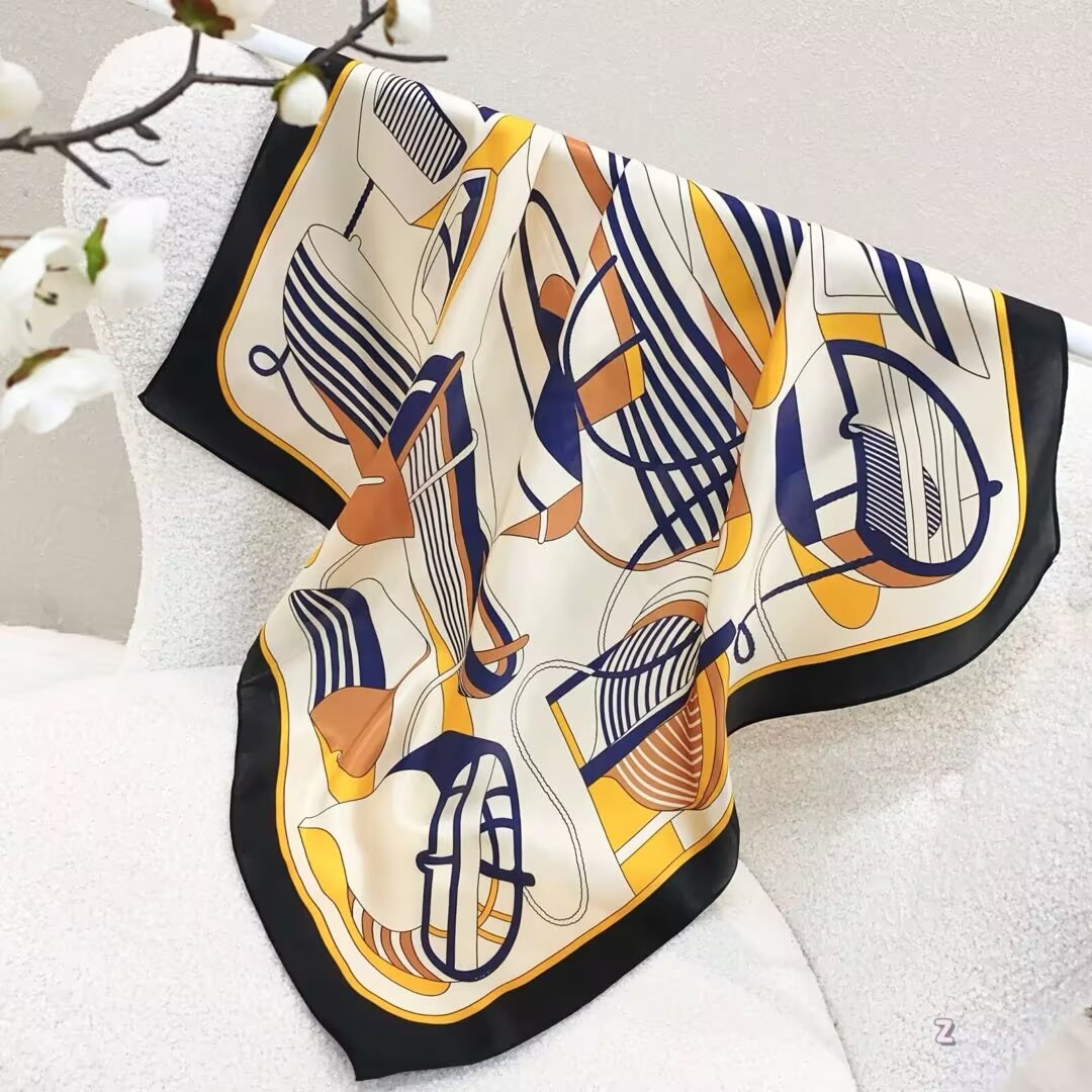 100% Real Silk Bandana 70x70cm – Premium 33g Mulberry Silk Square Scarf