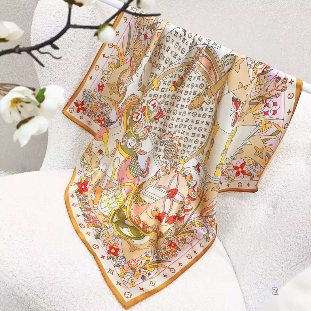 100% Real Silk Bandana 70x70cm – Premium 33g Mulberry Silk Square Scarf