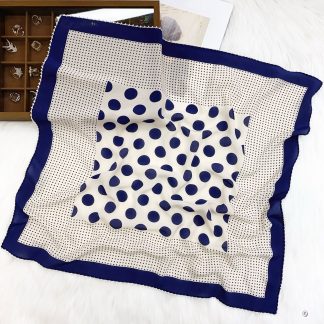 100% Real Crepe de Chine Satin Silk Bandana 70x70cm – Heavyweight 50g Square Scarf with Scalloped Lace Border