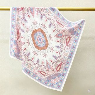 100% Real Crepe de Chine Satin Silk Bandana 70x70cm – Heavyweight 35g Square Scarf with Neat Tailored Edges