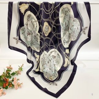 100% Real Silk Crepe Satin 90x90cm – Heavyweight 55g (with Pack) Square Scarf