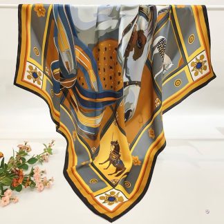 100% Real Silk Crepe Satin 90x90cm – Heavyweight 55g (with Pack) Square Scarf
