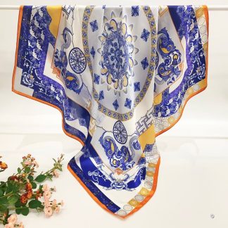 100% Real Silk Crepe Satin 90x90cm – Heavyweight 55g (with Pack) Square Scarf