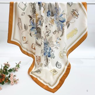 100% Real Silk Crepe Satin 90x90cm – Heavyweight 55g (with Pack) Square Scarf
