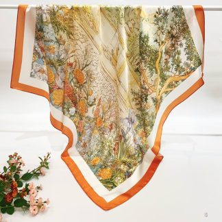 100% Real Silk Crepe Satin 90x90cm – Heavyweight 55g (with Pack) Square Scarf