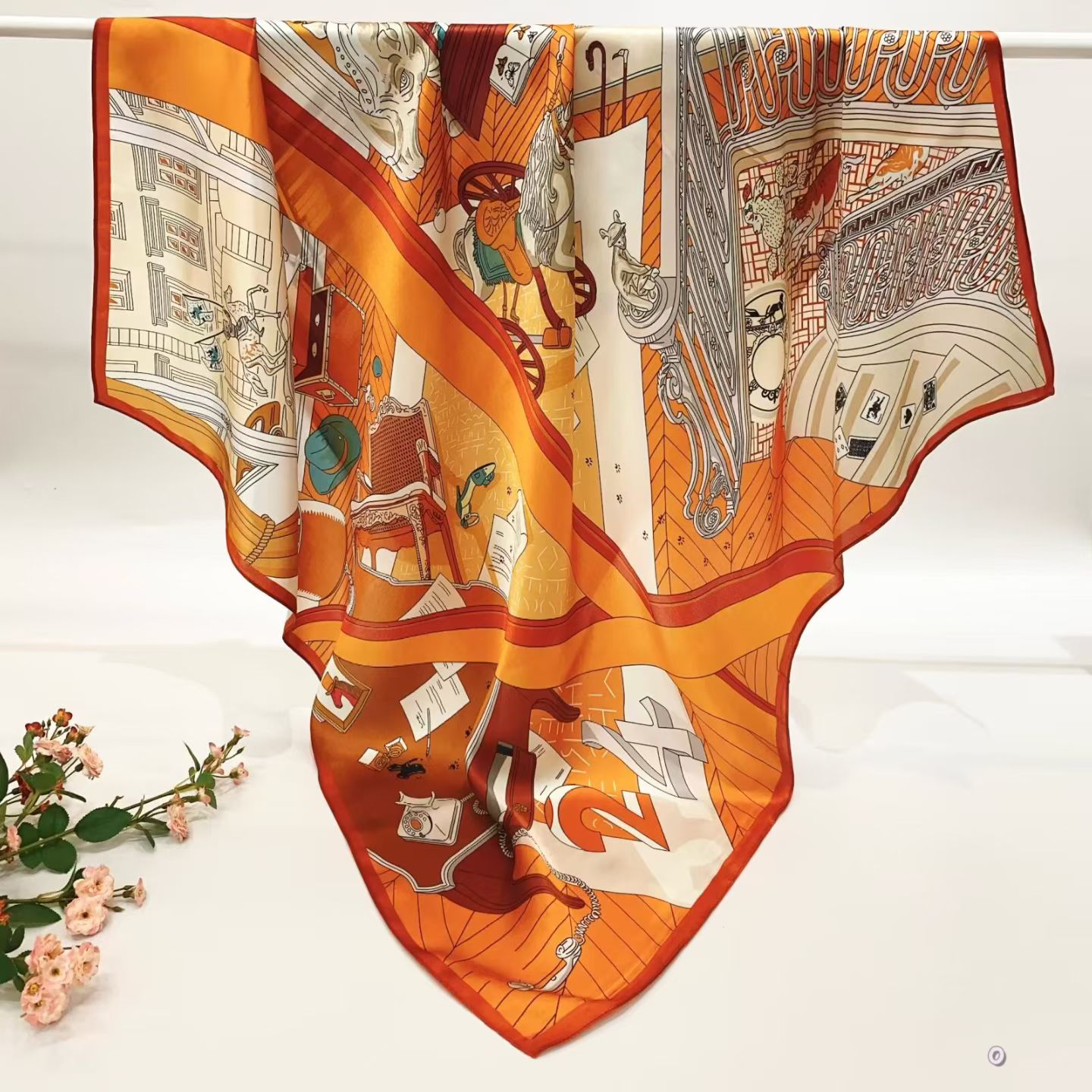 100% Real Silk Crepe Satin 90x90cm – Heavyweight 55g (with Pack) Square Scarf
