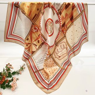 100% Real Silk Crepe Satin 90x90cm – Heavyweight 55g (with Pack) Square Scarf
