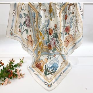 100% Real Silk Crepe Satin 90x90cm – Heavyweight 55g (with Pack) Square Scarf