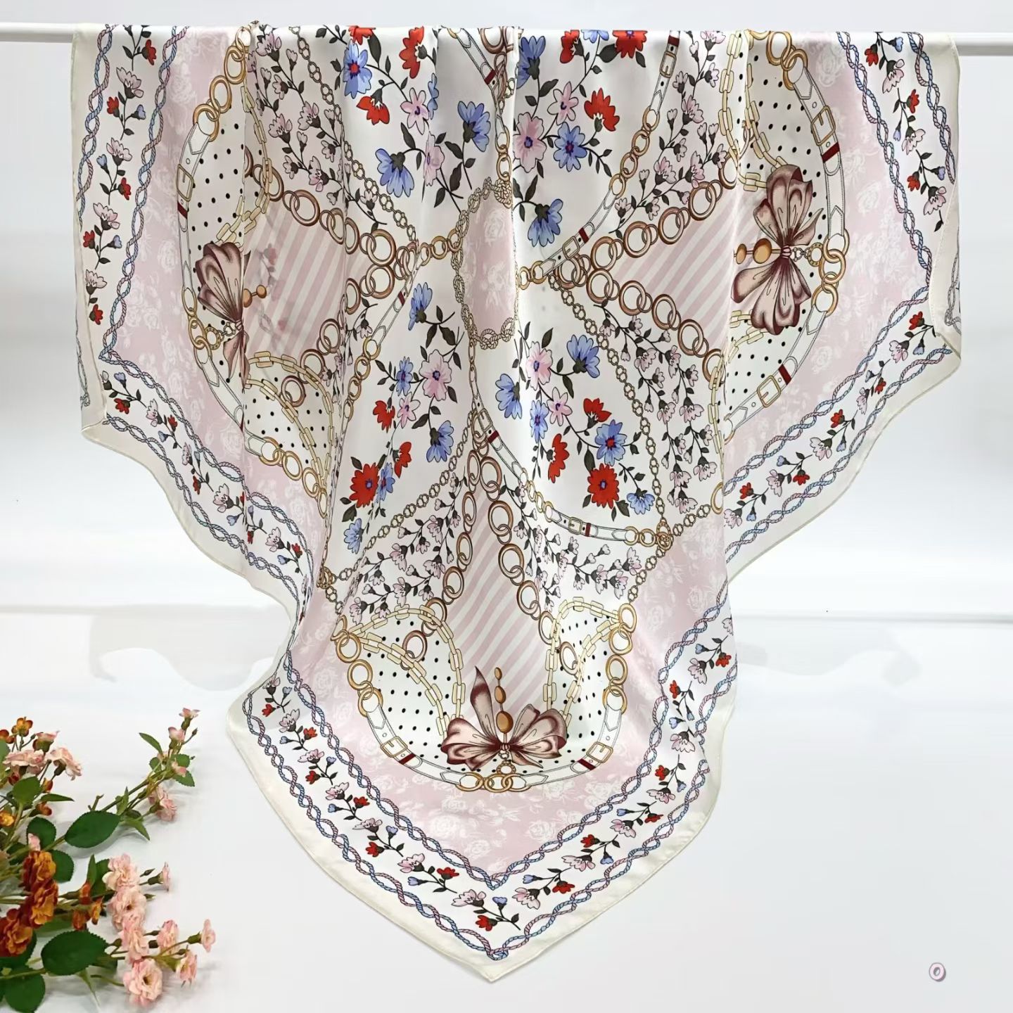 100% Real Silk Crepe Satin 90x90cm – Heavyweight 55g (with Pack) Square Scarf