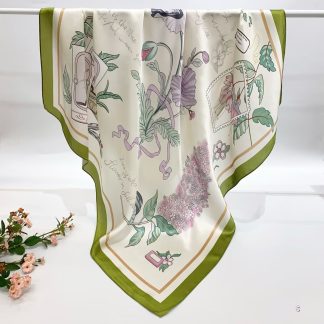 100% Real Silk Crepe Satin 90x90cm – Heavyweight 55g (with Pack) Square Scarf