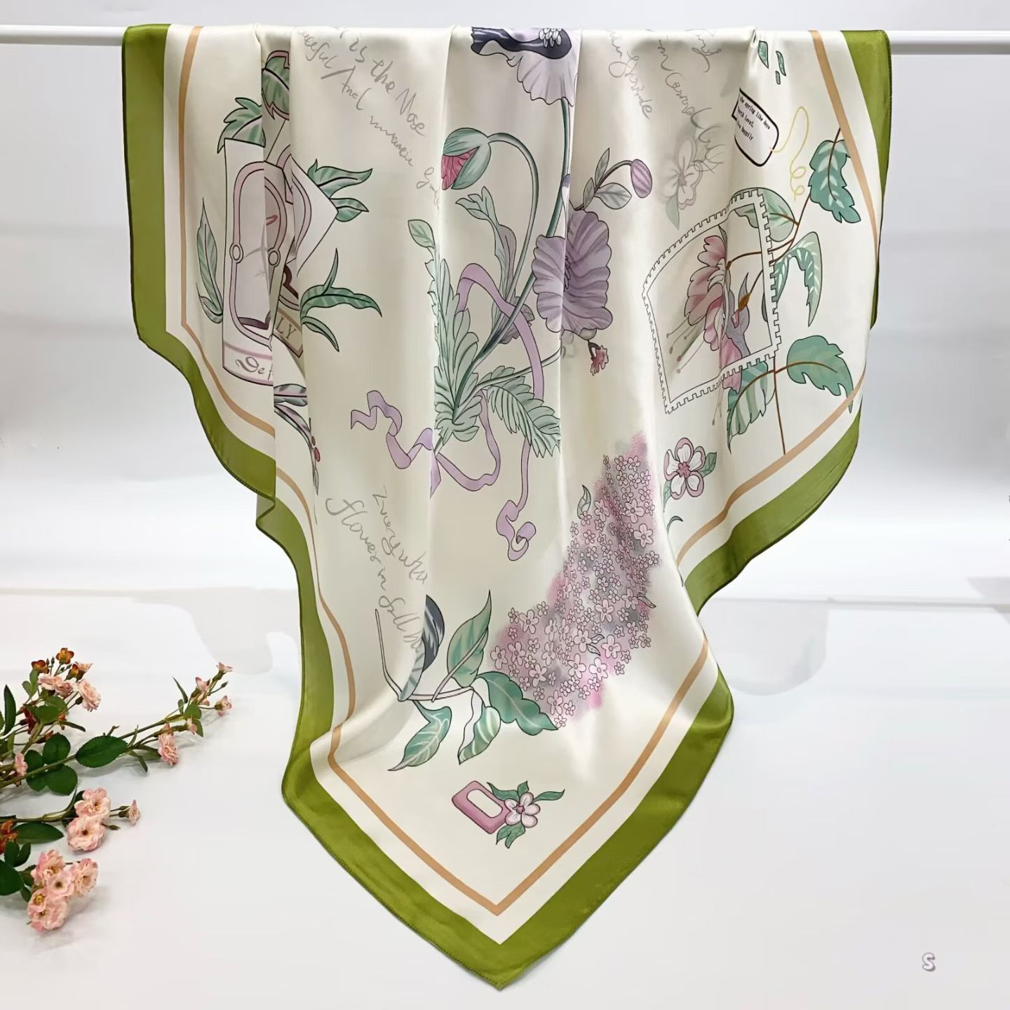 100% Real Silk Crepe Satin 90x90cm – Heavyweight 55g (with Pack) Square Scarf